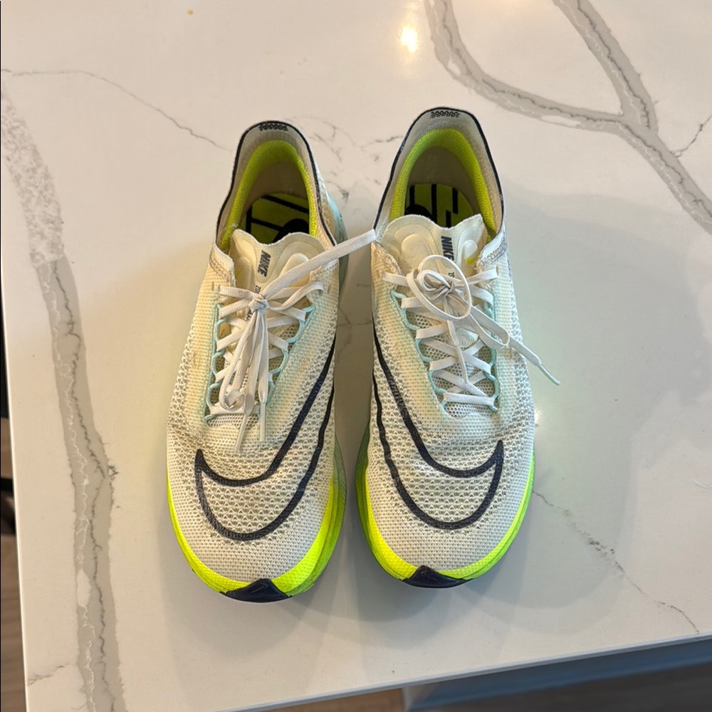 White and Neon Green Nike running  Shoes